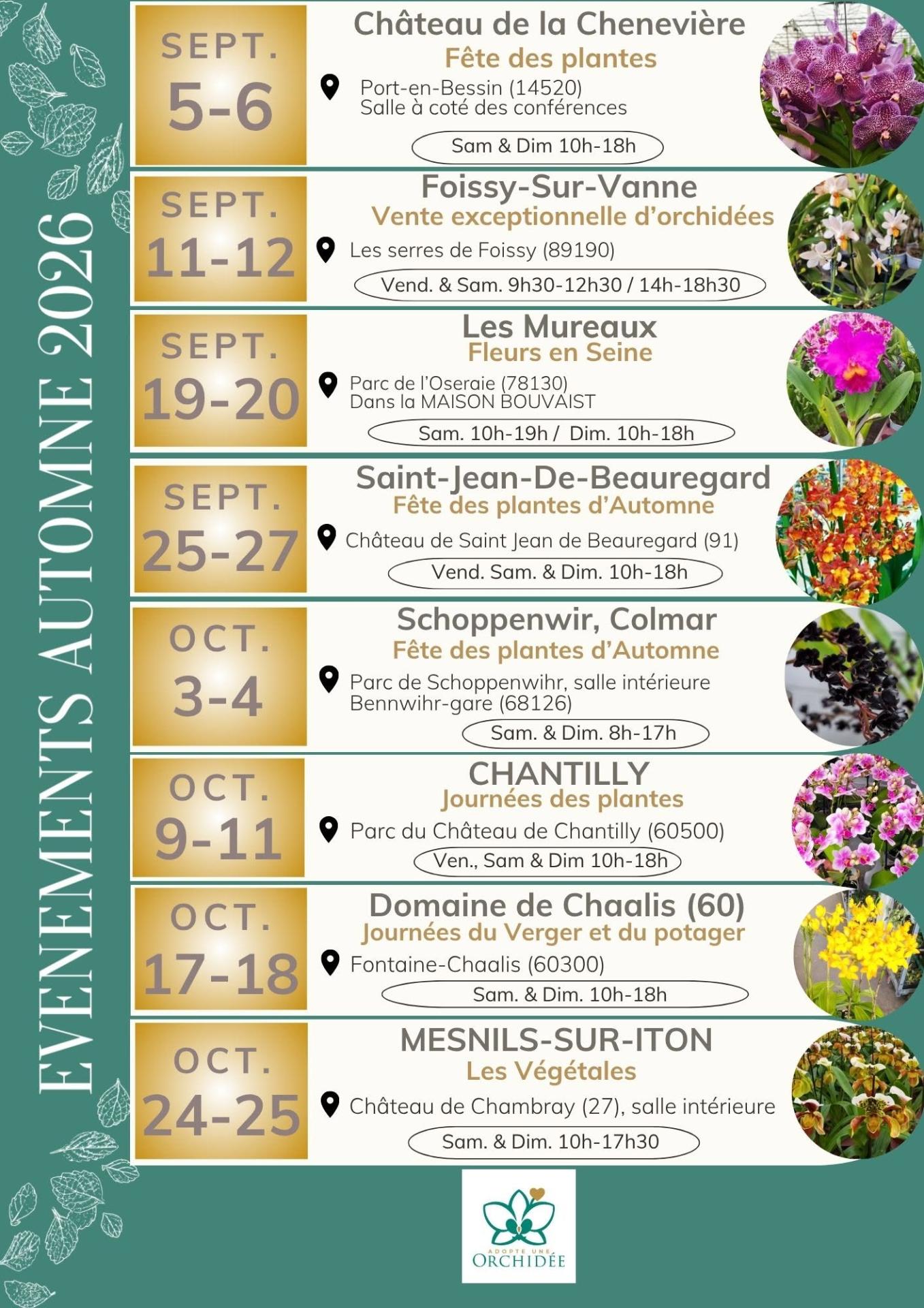 Agenda automne 2026